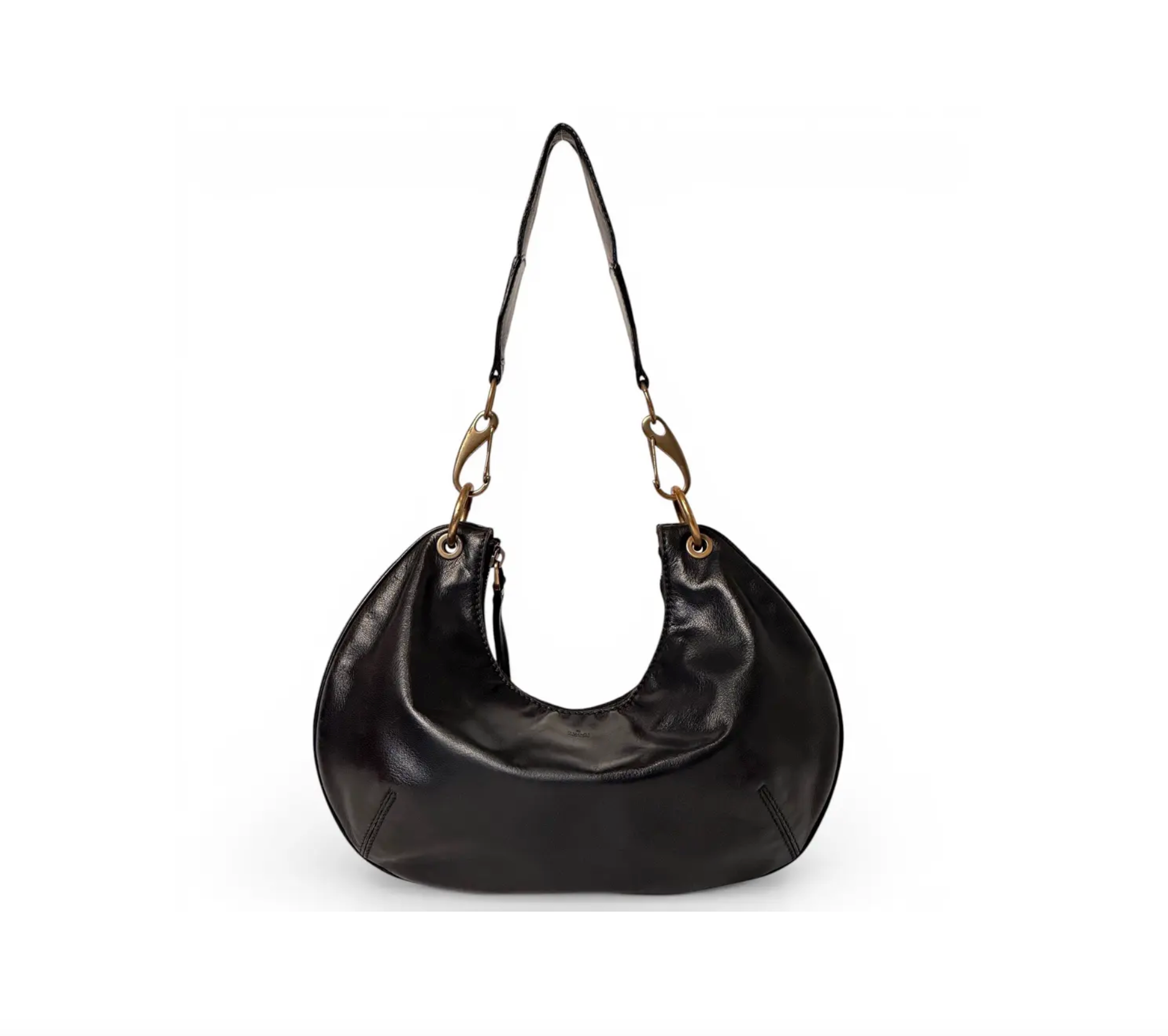 Gucci Half Moon Hobo Bag Black Leather 2003 by Tom Ford