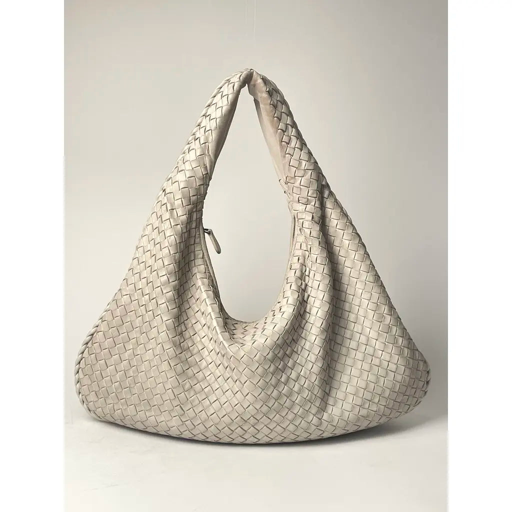 Bottega Veneta Large Beige White Veneta Hobo