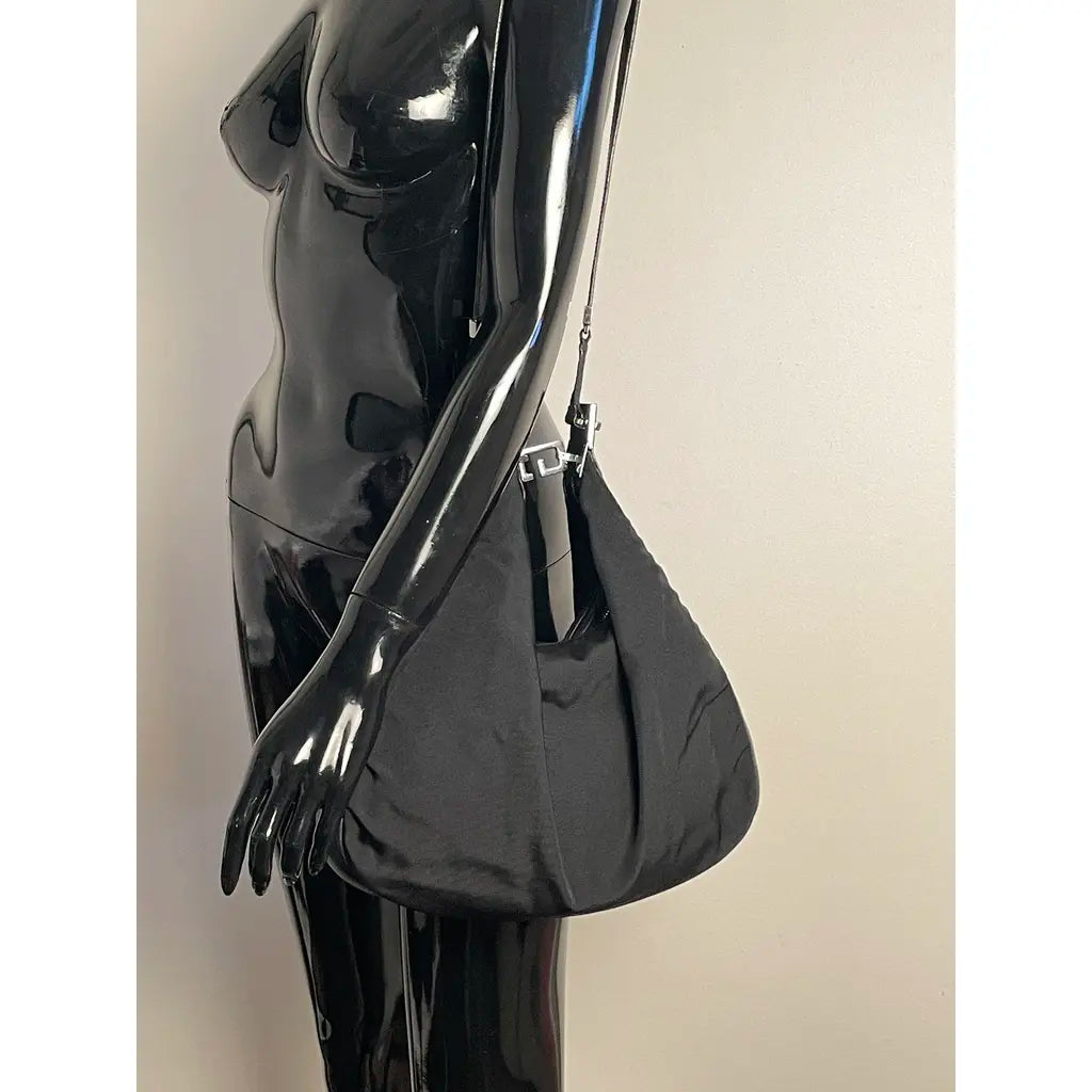 Gucci Attache Black Leather & Nylon Shoulderbag
