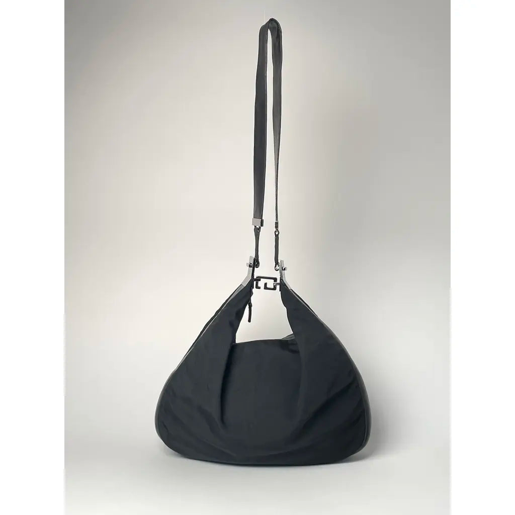 Gucci Attache Black Leather & Nylon Shoulderbag