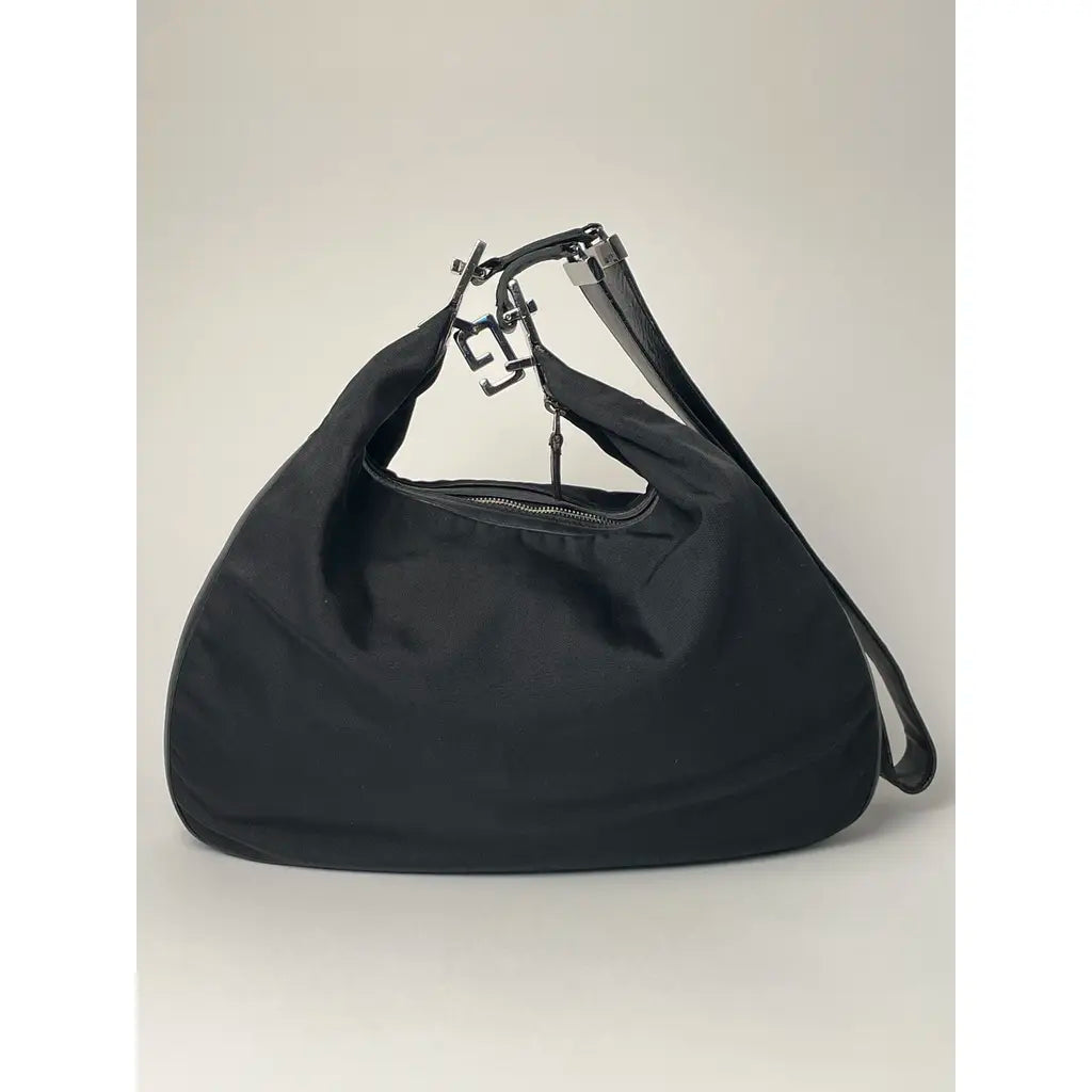 Gucci Attache Black Leather & Nylon Shoulderbag