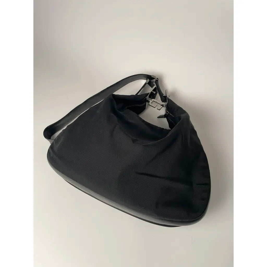 Gucci Attache Black Leather & Nylon Shoulderbag