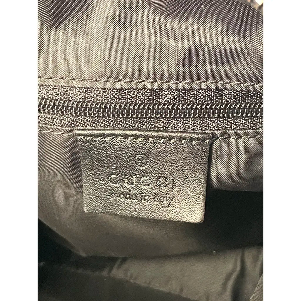 Gucci Attache Black Leather & Nylon Shoulderbag
