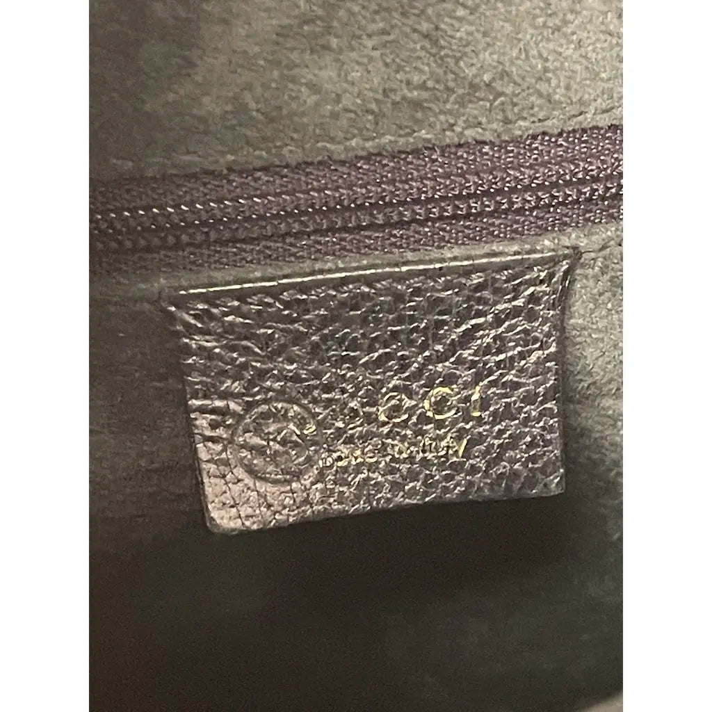Gucci Diana Bamboo Vintage Handbag Black Charcoal Leather