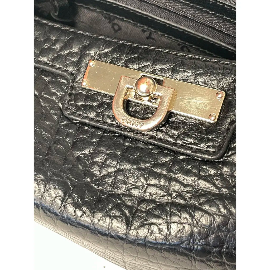 DKNY Black Leather Crossbody Bag