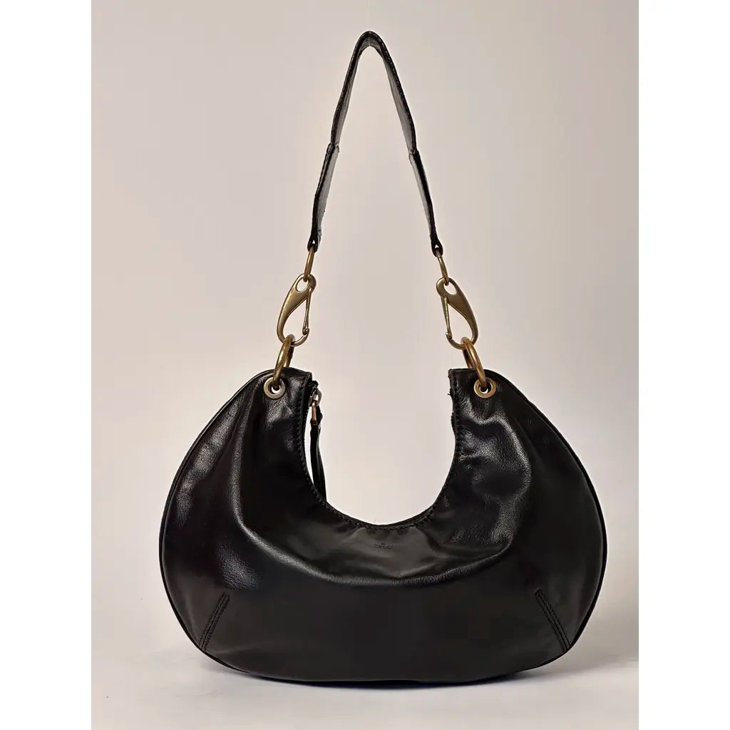 Gucci Half Moon Hobo Bag Black Leather 2003 by Tom Ford