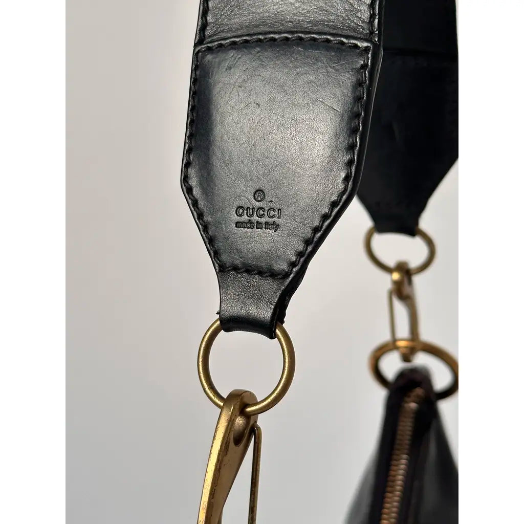 Gucci Half Moon Hobo Bag Black Leather 2003 by Tom Ford
