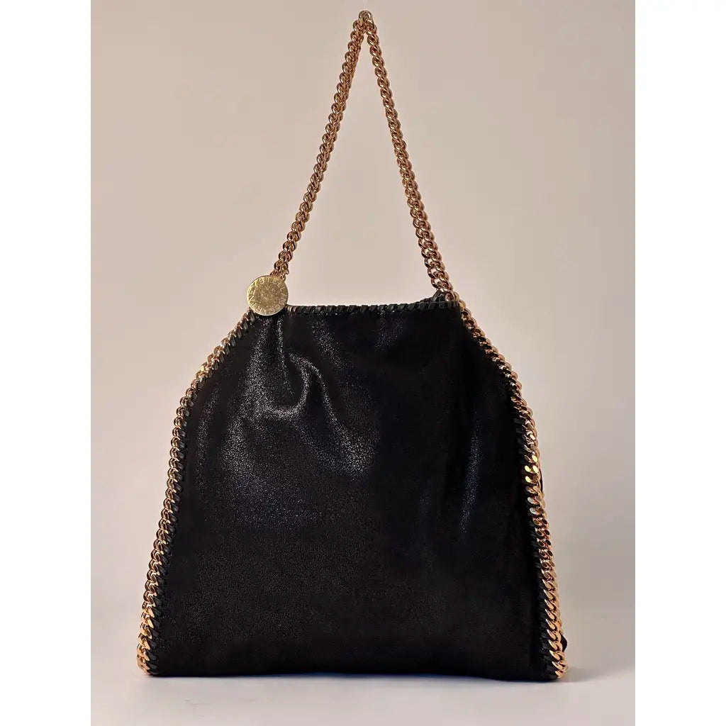 Stella McCartney Falabella Fold Over Tote Black Vegan Leather Shoulderbag