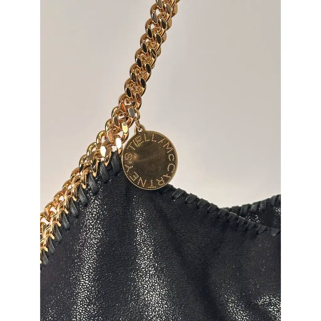 Stella McCartney Falabella Fold Over Tote Black Vegan Leather Shoulderbag