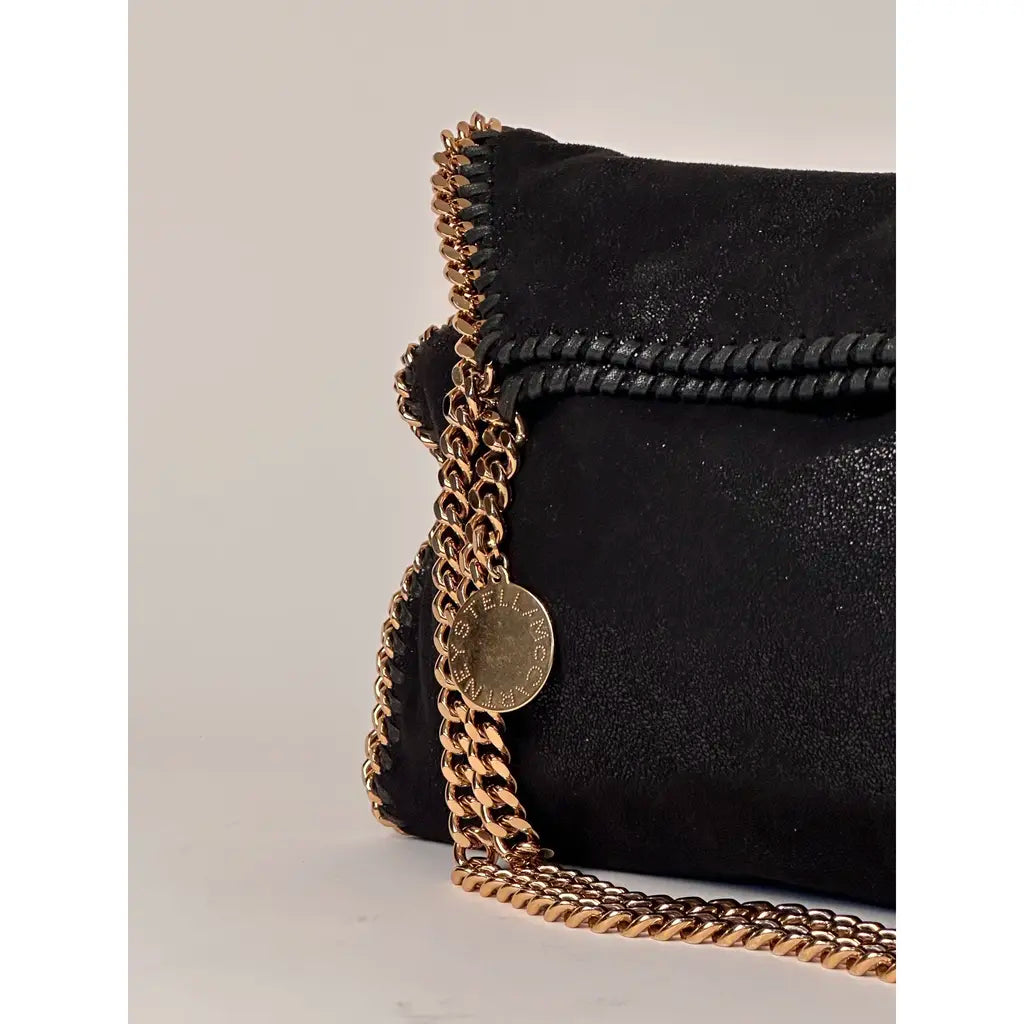 Stella McCartney Falabella Fold Over Tote Black Vegan Leather Shoulderbag