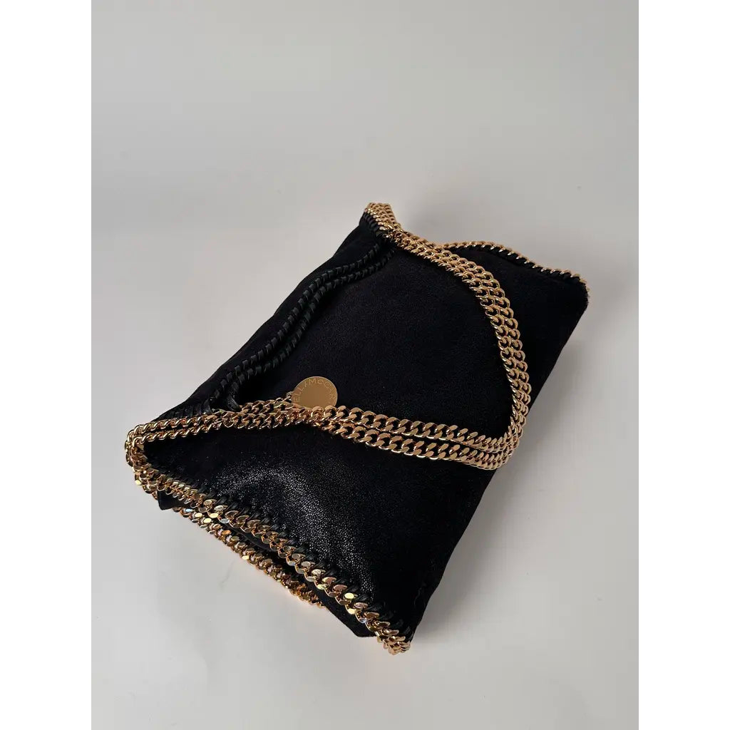 Stella McCartney Falabella Fold Over Tote Black Vegan Leather Shoulderbag