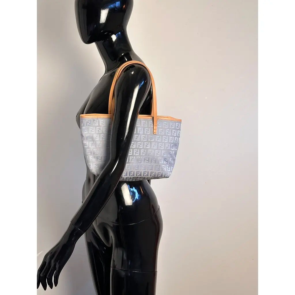 FENDI Mini Tote Blue Cloth Canvas