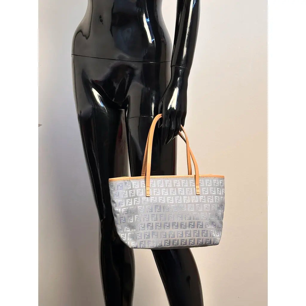 FENDI Mini Tote Blue Cloth Canvas