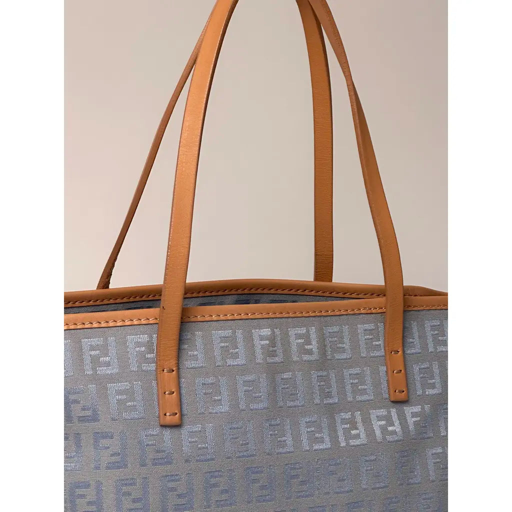 FENDI Mini Tote Blue Cloth Canvas