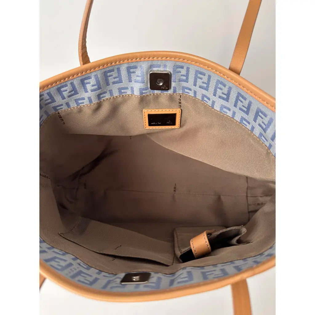 FENDI Mini Tote Blue Cloth Canvas