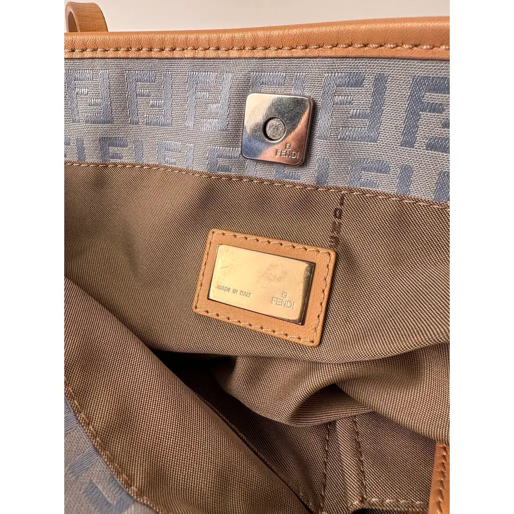 FENDI Mini Tote Blue Cloth Canvas
