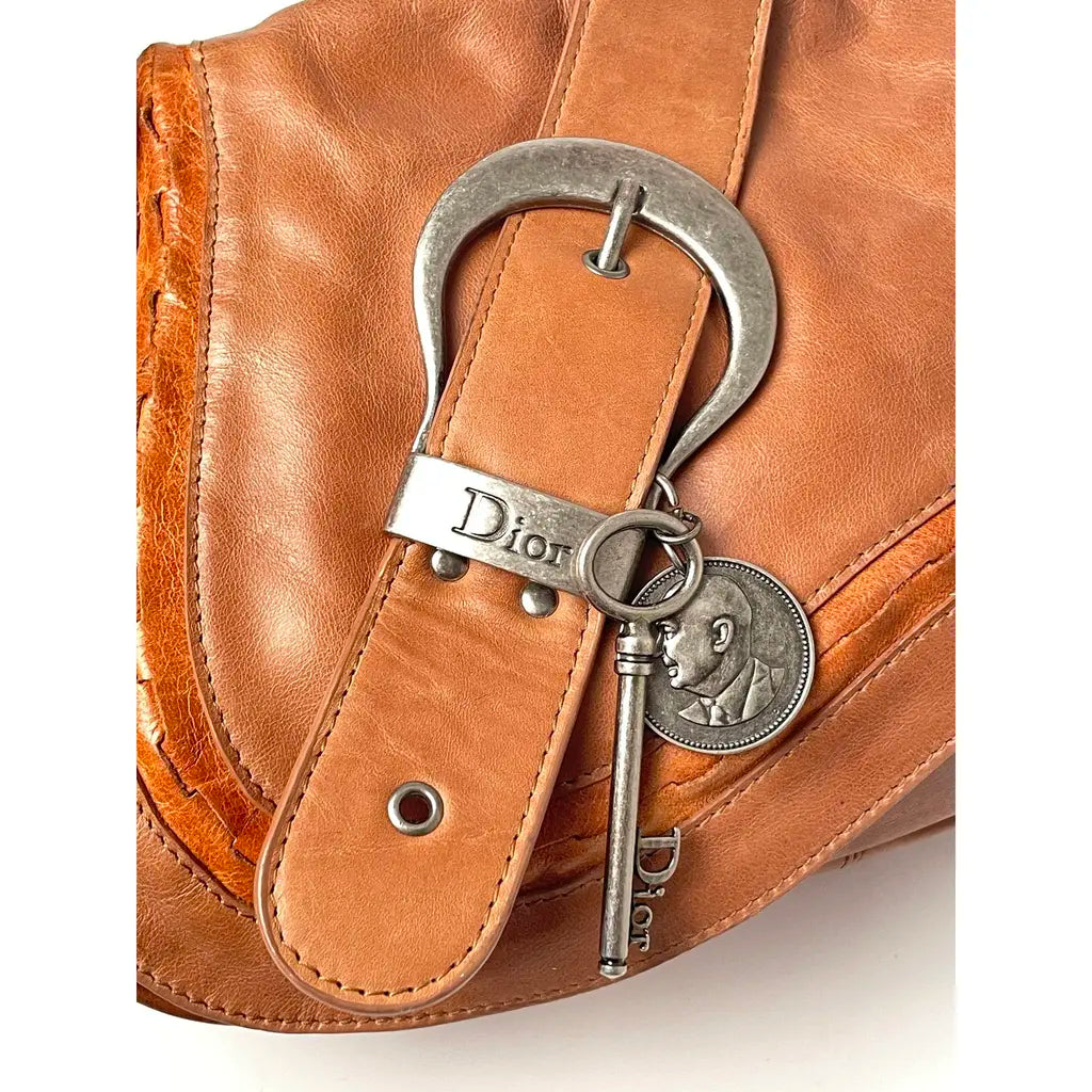 Christian Dior Gaucho Double Saddle Jumbo Brown Leather Shoulder bag