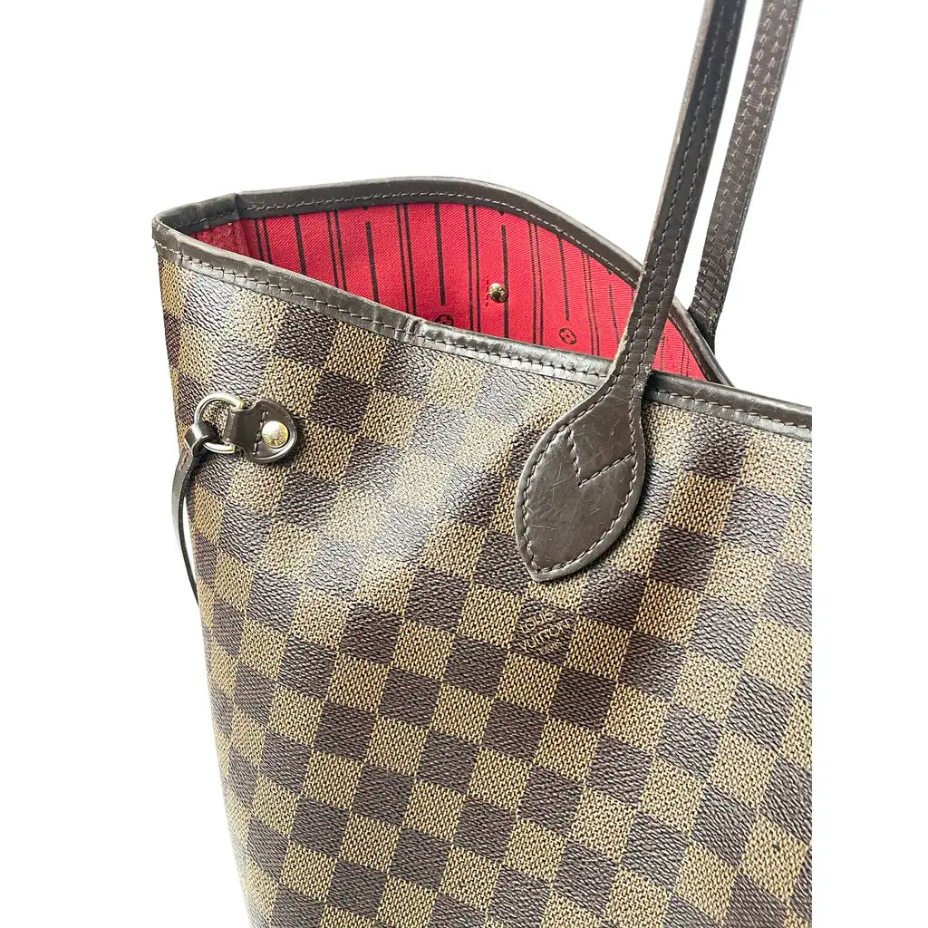 Louis Vuitton Neverfull Brown Damier Leather Shoulderbag
