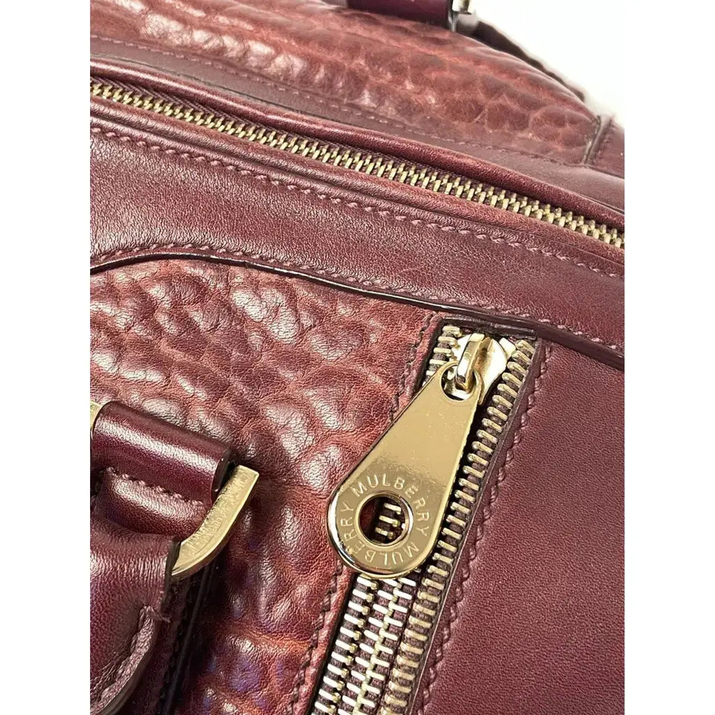 Mulberry Tasha Burgundy Brown Handbag