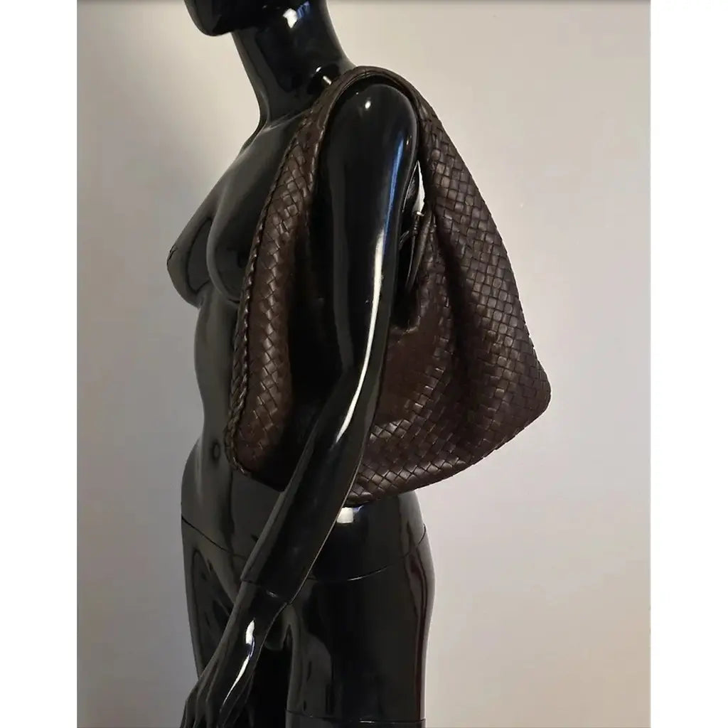 Bottega Veneta Medium Brown Veneta Leather Bag
