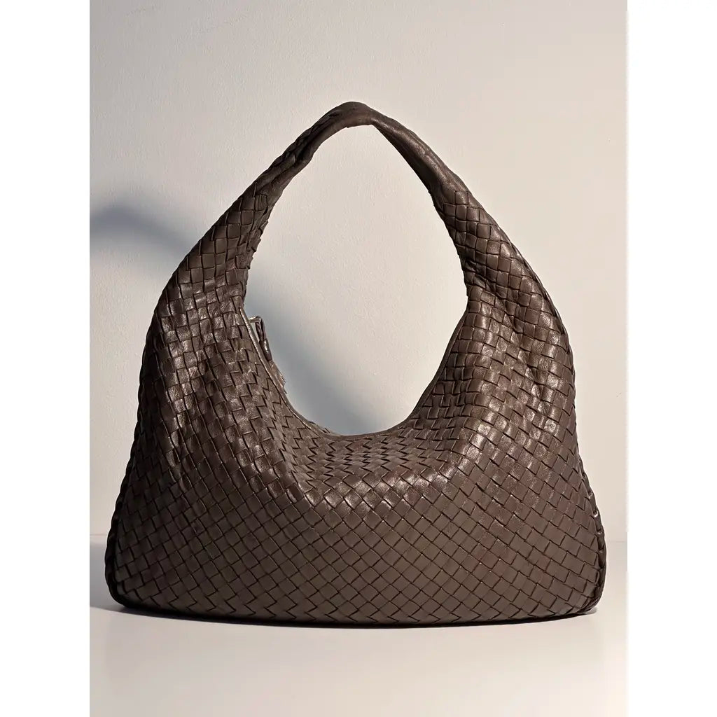 Bottega Veneta Medium Brown Veneta Leather Bag