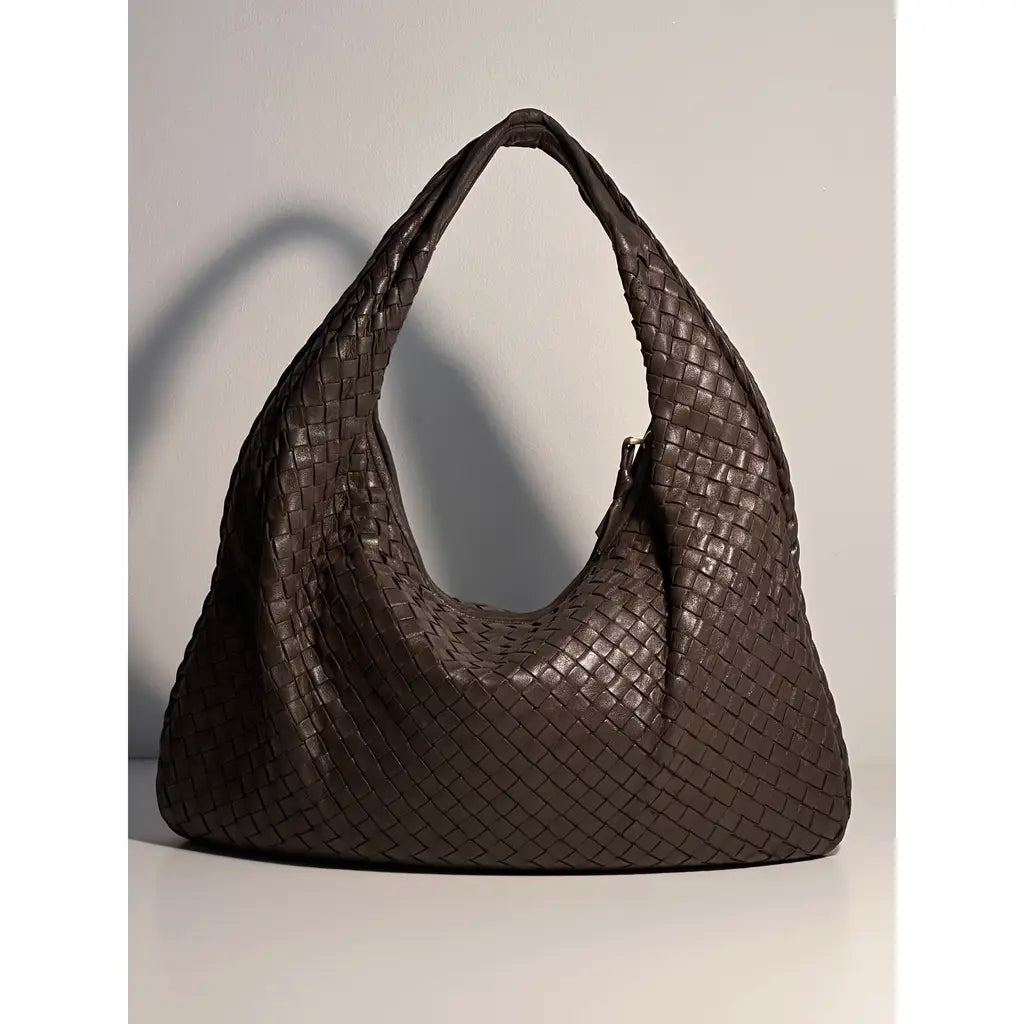 Bottega Veneta Medium Brown Veneta Leather Bag