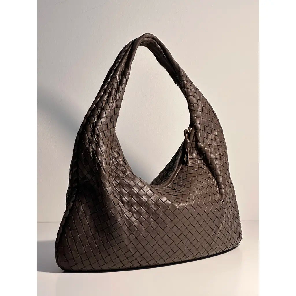 Bottega Veneta Medium Brown Veneta Leather Bag