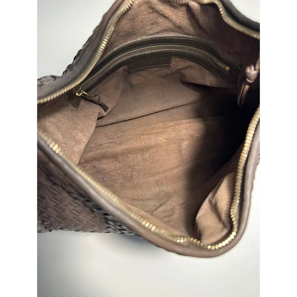 Bottega Veneta Medium Brown Veneta Leather Bag