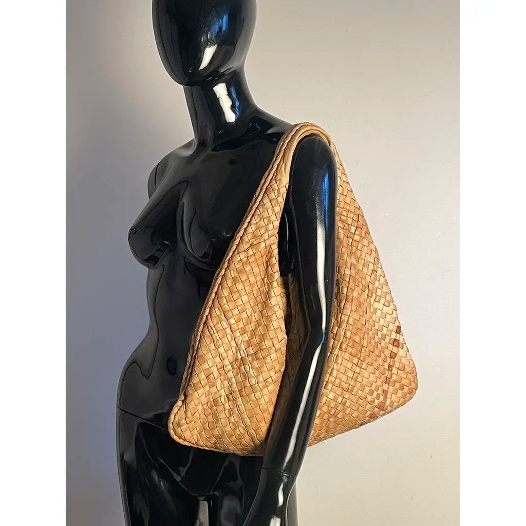 Bottega Veneta Large Veneta Bag Natural Brown Leather Shoulder Bag