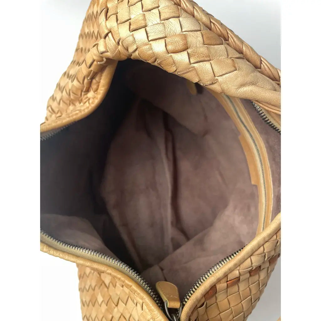 Bottega Veneta Large Veneta Bag Natural Brown Leather Shoulder Bag