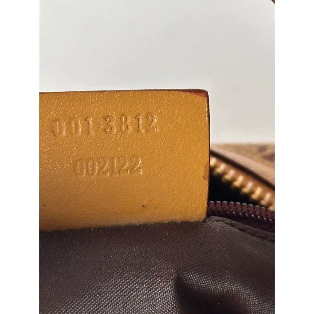 Gucci Hobo Golden Brown GG Cloth & Leather Shoulderbag