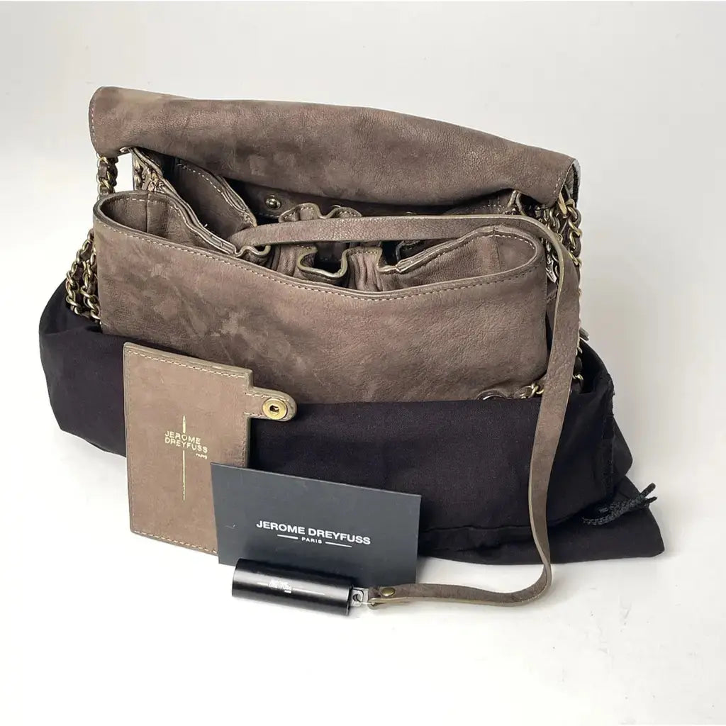 Jerome Dreyfuss Medium Bobi Golden Brown Python Leather Crossbody Bag