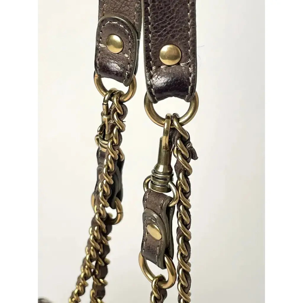 Jerome Dreyfuss Medium Bobi Golden Brown Python Leather Crossbody Bag