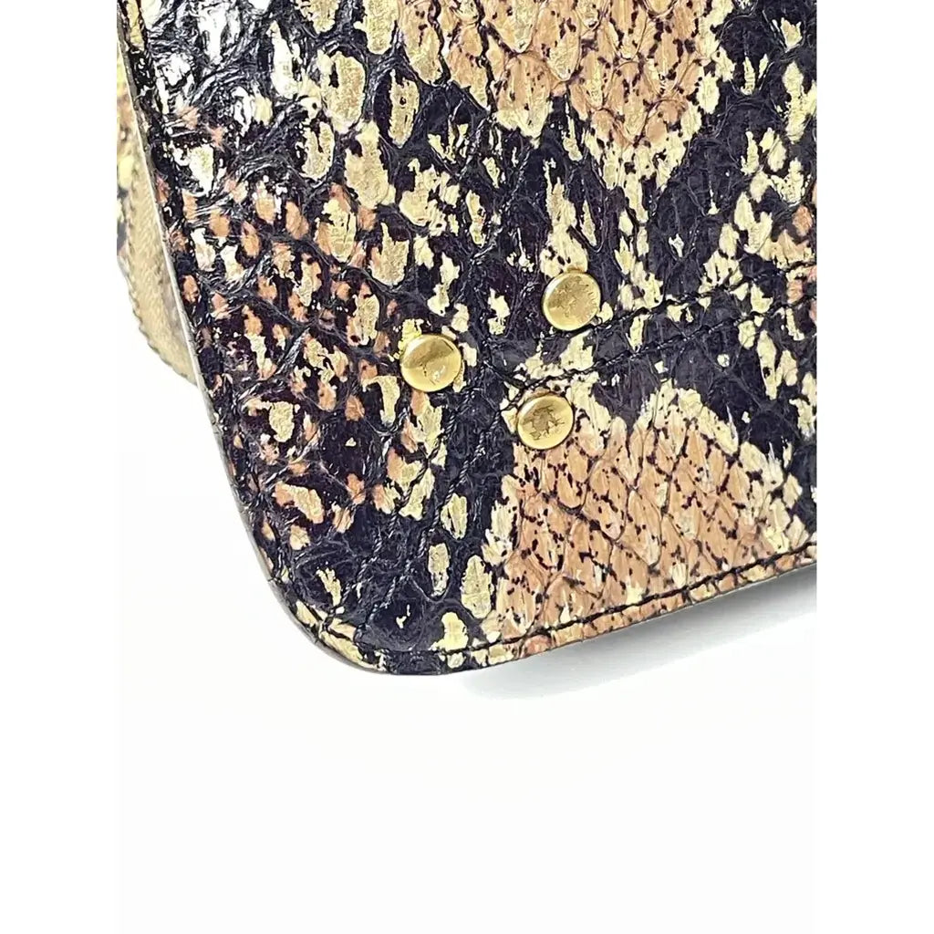 Jerome Dreyfuss Medium Bobi Golden Brown Python Leather Crossbody Bag