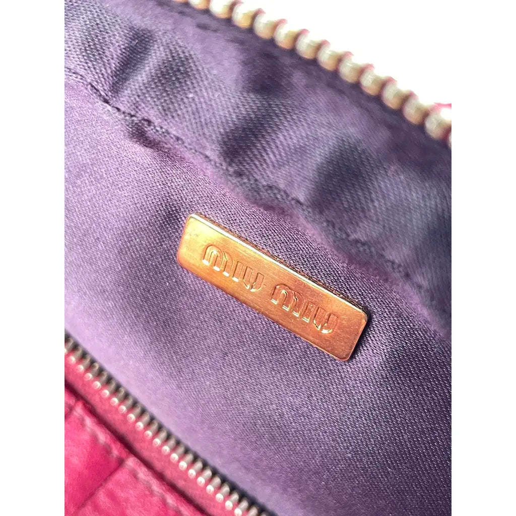 Miu Miu Pink Crocodile Arcadie Camera Leather Shoulder Bag